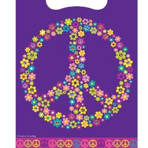 3 pks of Party Loot Bags, Groovy Girl,Scooby Doo, 70's,Peace NEW